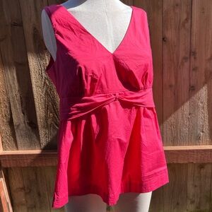 Bright, happy, summer feels. Hot pink sleeveless blouse. Size 10.